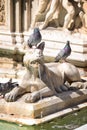 Detail of Fonte Gaia Fountain of Joy on Piazza del Campo Campo Square in Siena. Tuscany Italy Royalty Free Stock Photo