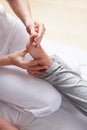 Detail foot reflexology massage Royalty Free Stock Photo