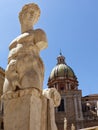 Statue of the fountain of the Pretoria to Palermo in Sicily, Italy.