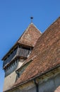 Detail of the fortified church in the Romanian town of Copsa Mar