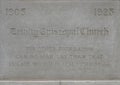 Detail on the foundation stone for Trinity Episcopal Church in downtown Tulsa, Oklahoma. Royalty Free Stock Photo