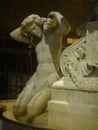 Statue of the fountain of the Amenano at night to Catania in Sicily, Italy.