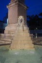 Fountain of the four lions in Rome, Italy