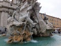 Detail of the Fountain of the Four Rivers in Piazz