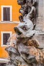 Detail from the fountain near the Pantheon in Rome Royalty Free Stock Photo