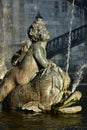 Detail of the fountain near PEACE ANGEL in Munich, Germany