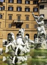 detail of the Neptune fountain in Piazza Navona in Rome, Italy Royalty Free Stock Photo