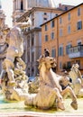 Detail of the Fountain of Neptune at the Piazza Navona in Rome Royalty Free Stock Photo