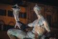 Detail from the Fountain of Neptune statue Piazza della Signoria in front of the Palazzo Vecchio Florence Royalty Free Stock Photo