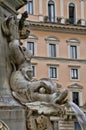 Detail of the Fountain of Pantheon in Rome, Italy Royalty Free Stock Photo