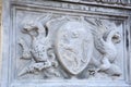 Detail on Fountain in Piazza del Campo Square, Siena Royalty Free Stock Photo