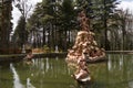 Detail of fountain, San Ildefonso Castle garden, Spain Royalty Free Stock Photo