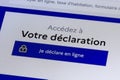 Detail of the French government website `impots.gouv.fr` allowing you to file your tax return