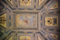 Detail of the frescoed ceiling of a room in the Uffizi in Florence. Royalty Free Stock Photo