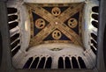 Detail of the frescoed vault, supported by delightful columns, of the cathedral of Lucca.