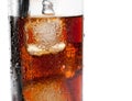 Detail of fresh coke with black straw, summer time Royalty Free Stock Photo