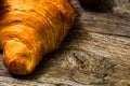 Detail of fresh croissant isolated, french breakfast concept