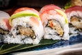 Detail of fresh and healty sushi rolls Royalty Free Stock Photo