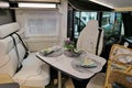 Detail of front part interior of french luxurious camper van Itineo Nomad 660 CM