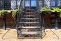 Detail of front view of dutch castle Rosendael with stairs