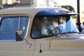 Detail front windshield of an old vintage car Royalty Free Stock Photo