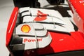 Detail of the front wing of a Formula 1 Ferrari