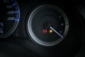 Detail with the fuel gauges showing and empty tank on dashboard Royalty Free Stock Photo