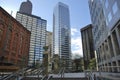 Detail of futuristic skyscrapers in Denver in USA Royalty Free Stock Photo