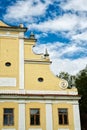 Detail of the gable of a baroque building of a historic country home