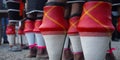 Detail of gaiter from naga costume, during hornbill festival in kohima Royalty Free Stock Photo