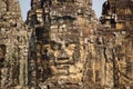 Detail of giant face at Angkor Thom Royalty Free Stock Photo