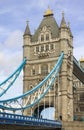 Detail of girders and tower on Tower Bridge from the South Bank. London Royalty Free Stock Photo