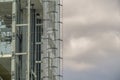 Detail of the glass elevators of the Reina Sofia museum in Madrid Royalty Free Stock Photo