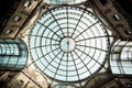 Detail of the glass roof of the Vittorio Emanuele II gallery Royalty Free Stock Photo