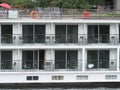 Detail of glass windows of cabins on Danube cruise ship Royalty Free Stock Photo