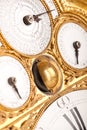 Detail of gold and white historic clock