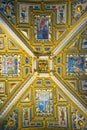 Detail of a golden decorated ceiling inside Santa Maria Maggiore, Bergamo Royalty Free Stock Photo