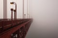 The detail of Golden Gate Bridge in the fog