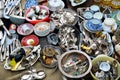 Detail of goods at flea market in Brussels