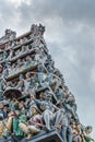 Detail of Gopuram tower at Sri Mariamman Hindu Temple, Singapore Royalty Free Stock Photo