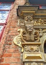 Detail of the Gothic facade of the new House of Law, an opulent building on Main Square in Gdansk. Poland