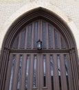 Detail of Gothic style church door Royalty Free Stock Photo