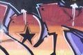 Detail of a graffiti art on a wall