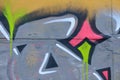 Detail of Graffiti on painted wall Royalty Free Stock Photo