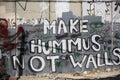 Detail of graffiti on the separation barrier between Palestine and Israel. Royalty Free Stock Photo