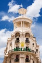 Detail of the Grassy building, home to the Rolex store, on the Gran Via in Madrid