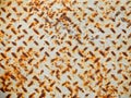 Grated Metal Surface White and Rusty Orange Texture Royalty Free Stock Photo