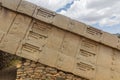 Detail of the Great stele at the Northern stelae field in Axum, Ethiop Royalty Free Stock Photo