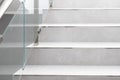 Detail view of a grey stairs in the interior of a flat building with modern architecture Royalty Free Stock Photo