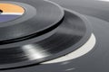 Detail of grooves on vinyl records of different sizes Royalty Free Stock Photo